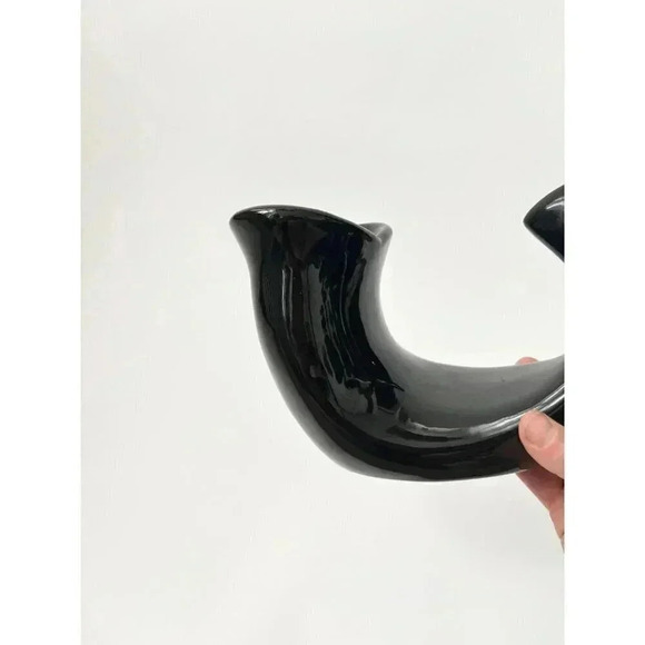 Midcentury Modern Fish Shaped Vintage Ceramic Black Ash tray / Catchall Dish - Picture 8 of 9